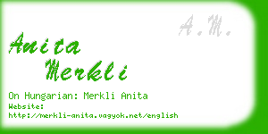 anita merkli business card